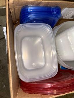 Box full of Plastic Food Storage containers