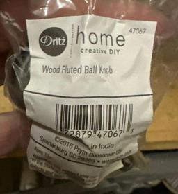 Set of 6 New Wood Ball Knobs