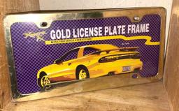 New Gold Colored Metal License Plate Frame