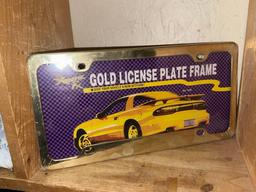 New Gold Colored Metal License Plate Frame