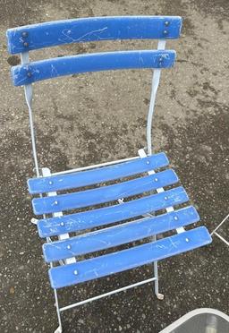 Set of 4 Vintage Phoenix Folding Patio Chairs and Small side table