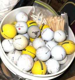Bucket of Golf Balls and Tees
