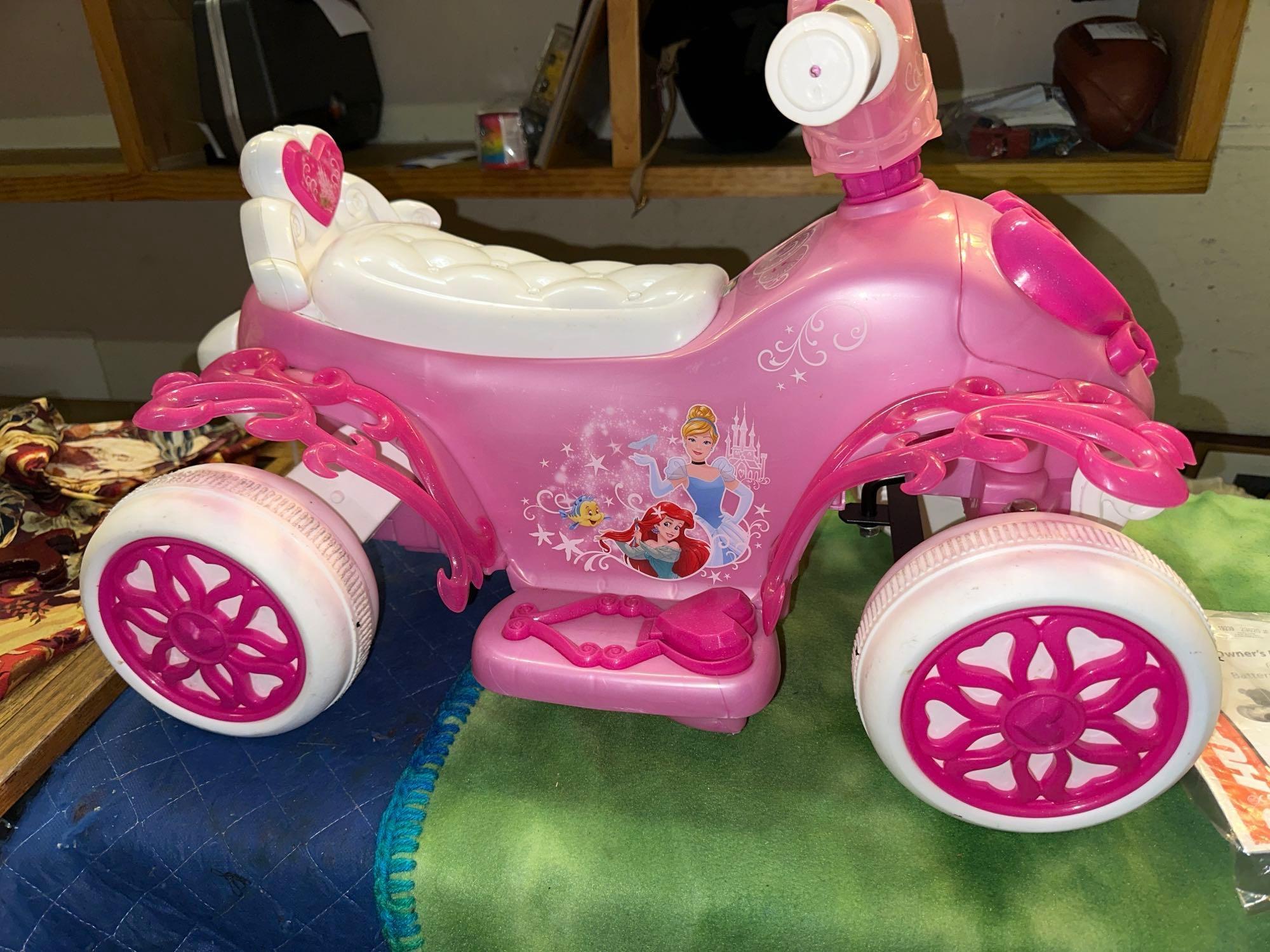 Huffy Disney Princess Battery Ride-on Quad- with Lights and Music- Works