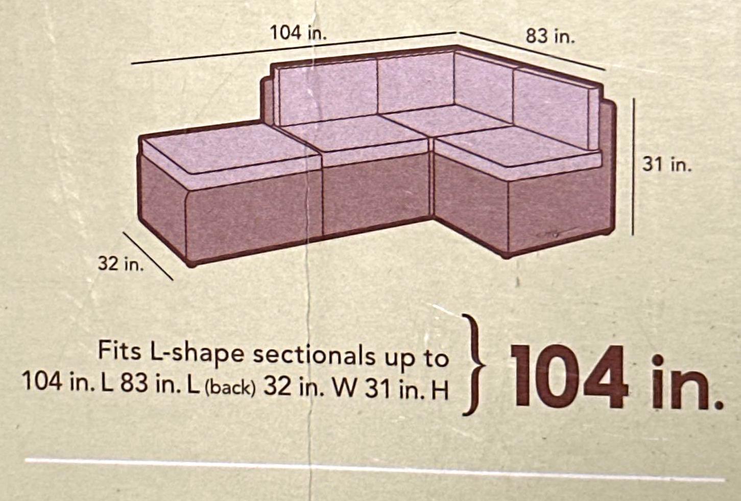 NIB Classic Accessories Veranda Patio Sectional L-shape Lounge set Cover