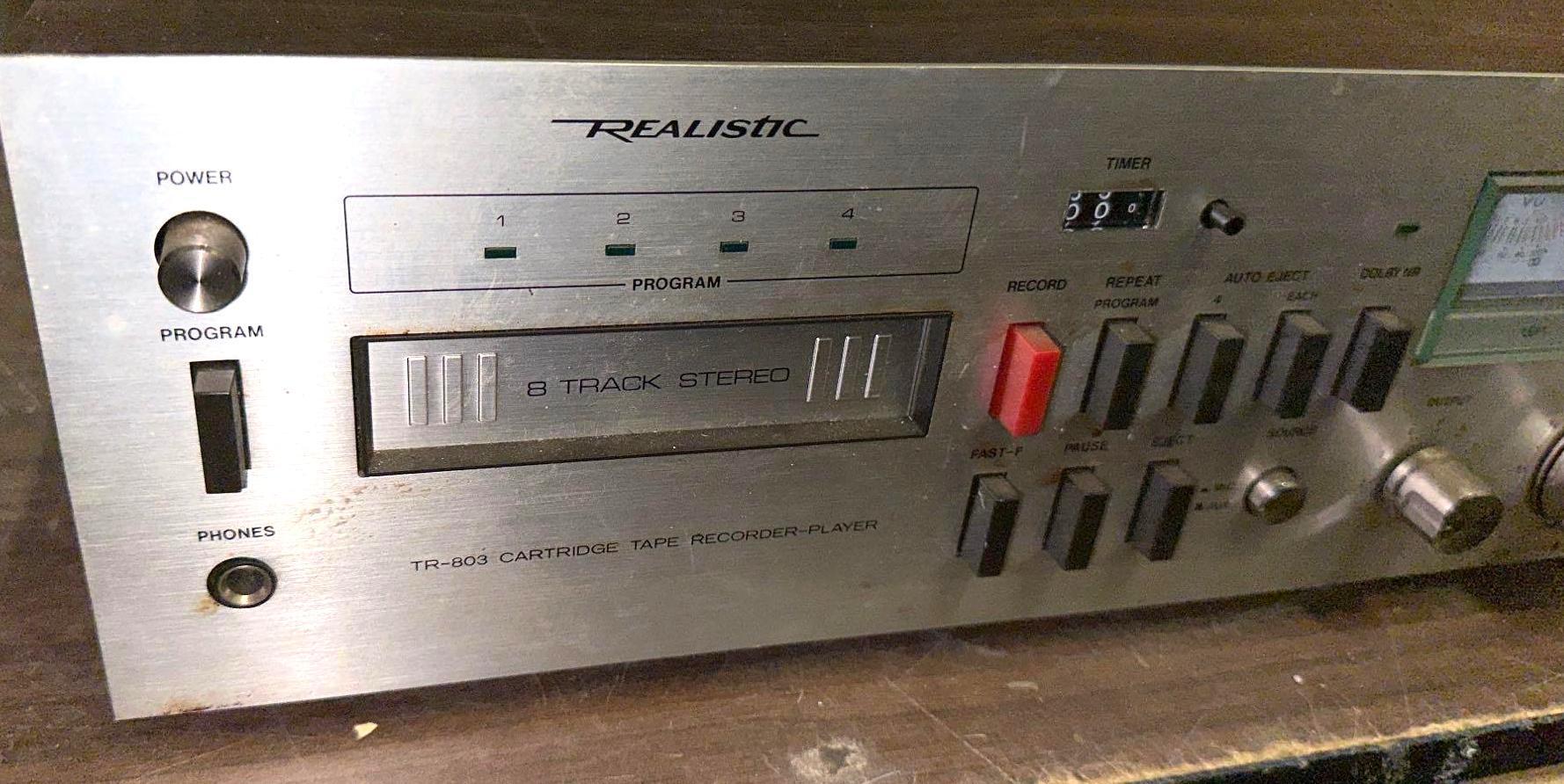 Vintage Realistic TR-803 Tape Recorder Player- AS-IS and 2 NIB VTG Realistic 8" Speakers