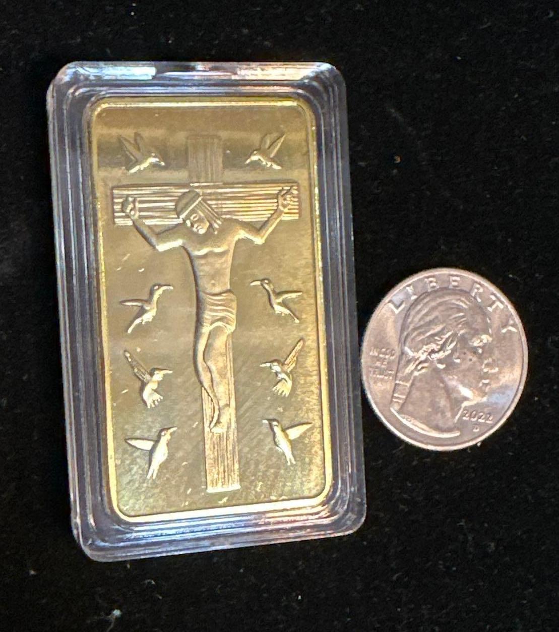 1 Troy Ounce .999 24K Gold Clad Ten Commandments Commemorative Limited Edition Bullion Bar