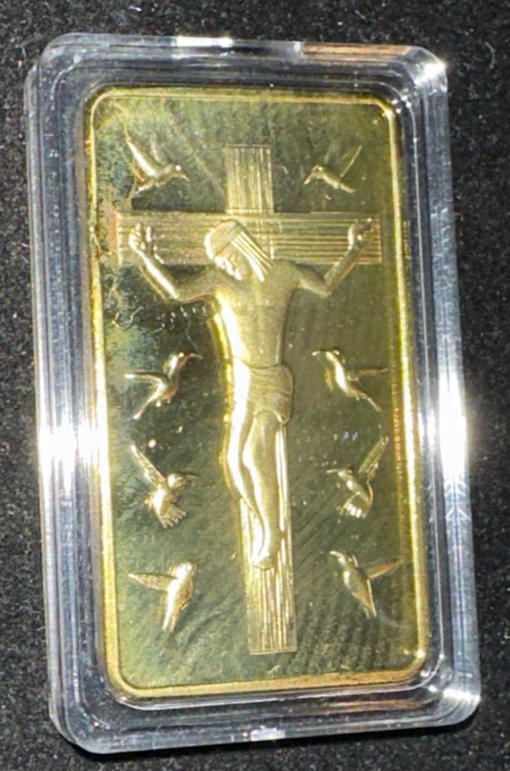 1 Troy Ounce .999 24K Gold Clad Ten Commandments Commemorative Limited Edition Bullion Bar