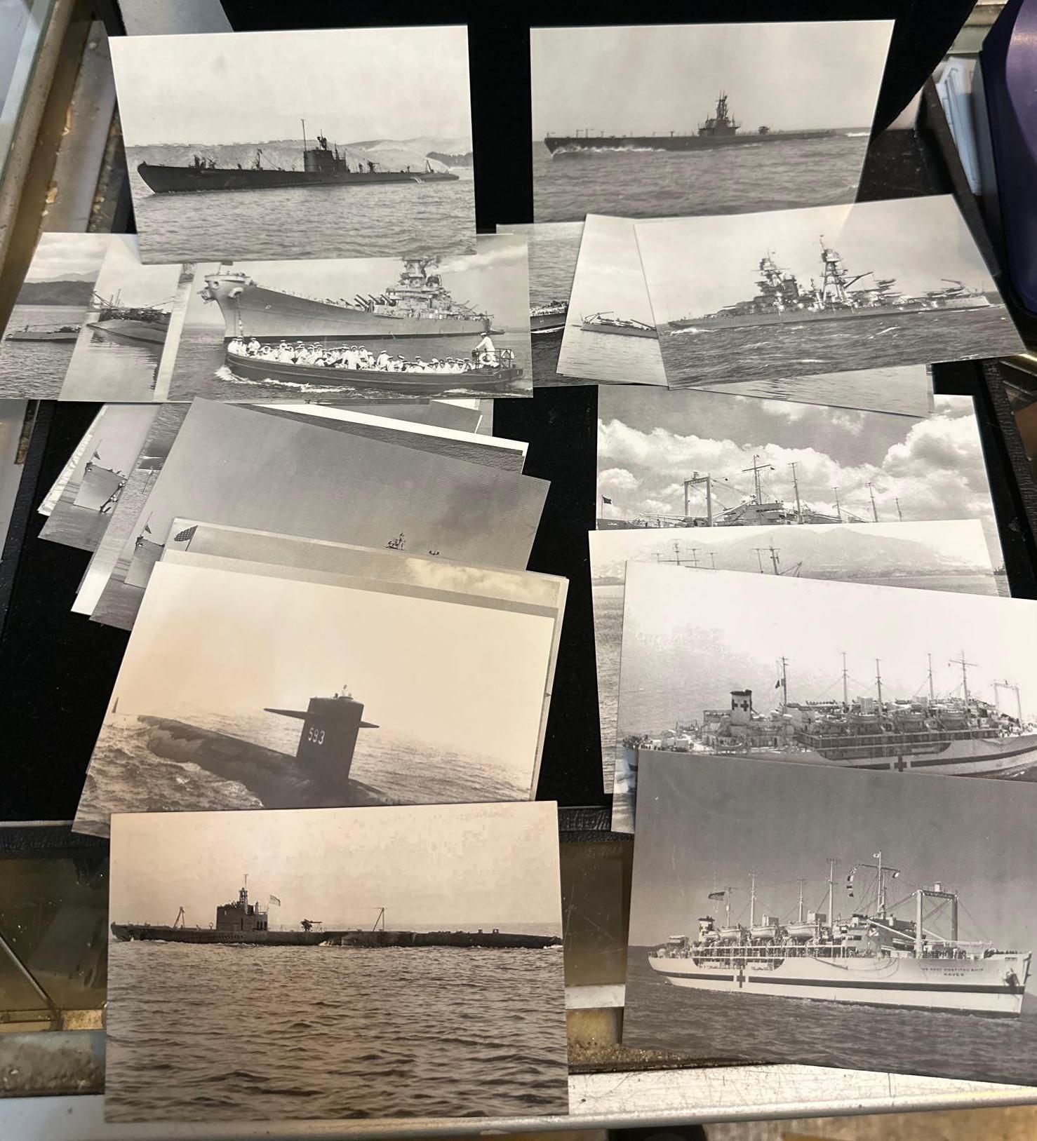 32 Navy Postcards Battleships Submarines, Cruisers etc