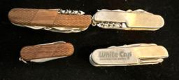 Swiss Army Style Knife Lot- Wood and stainless Winchester Brand