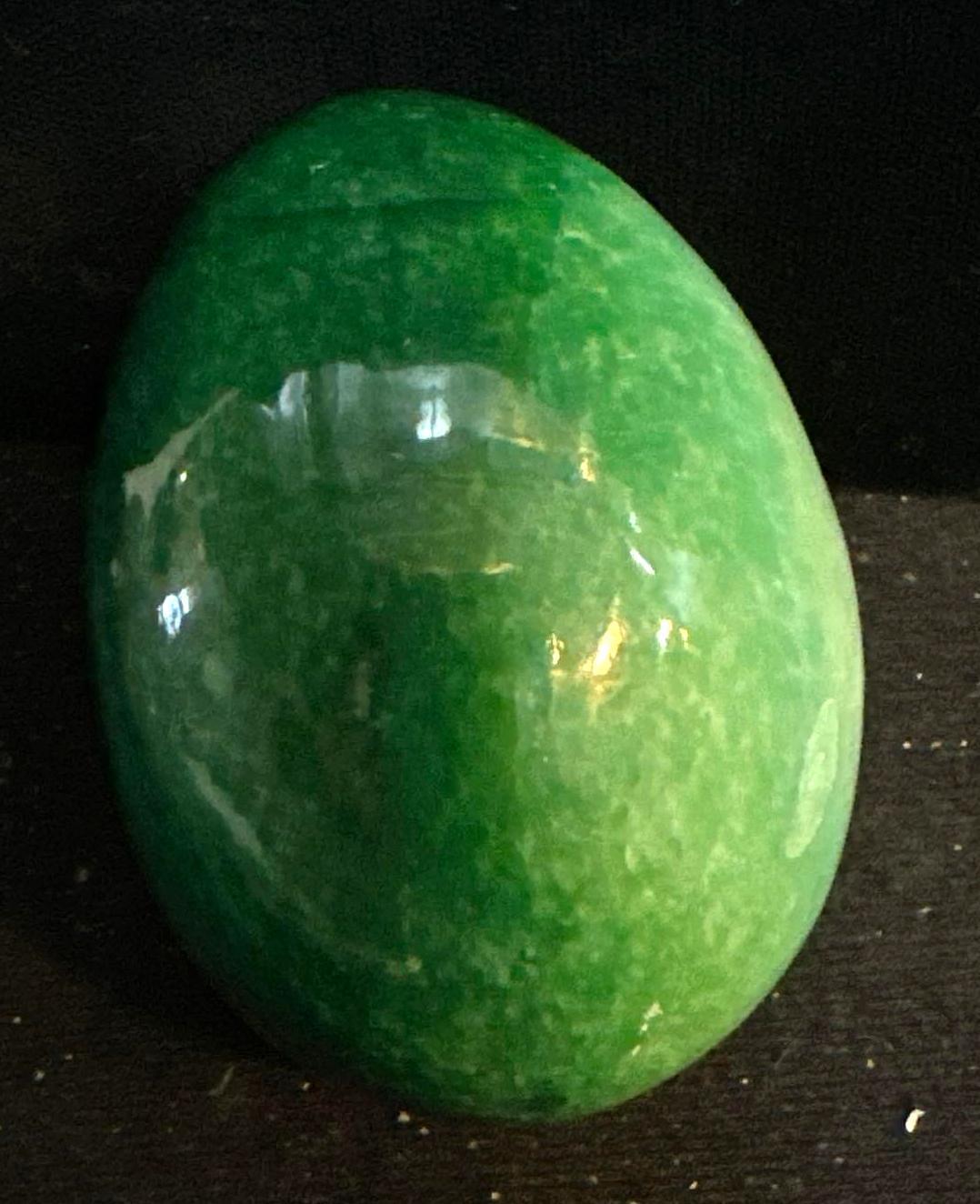 Natural Banded Agate and Emerald Quartz Eggs