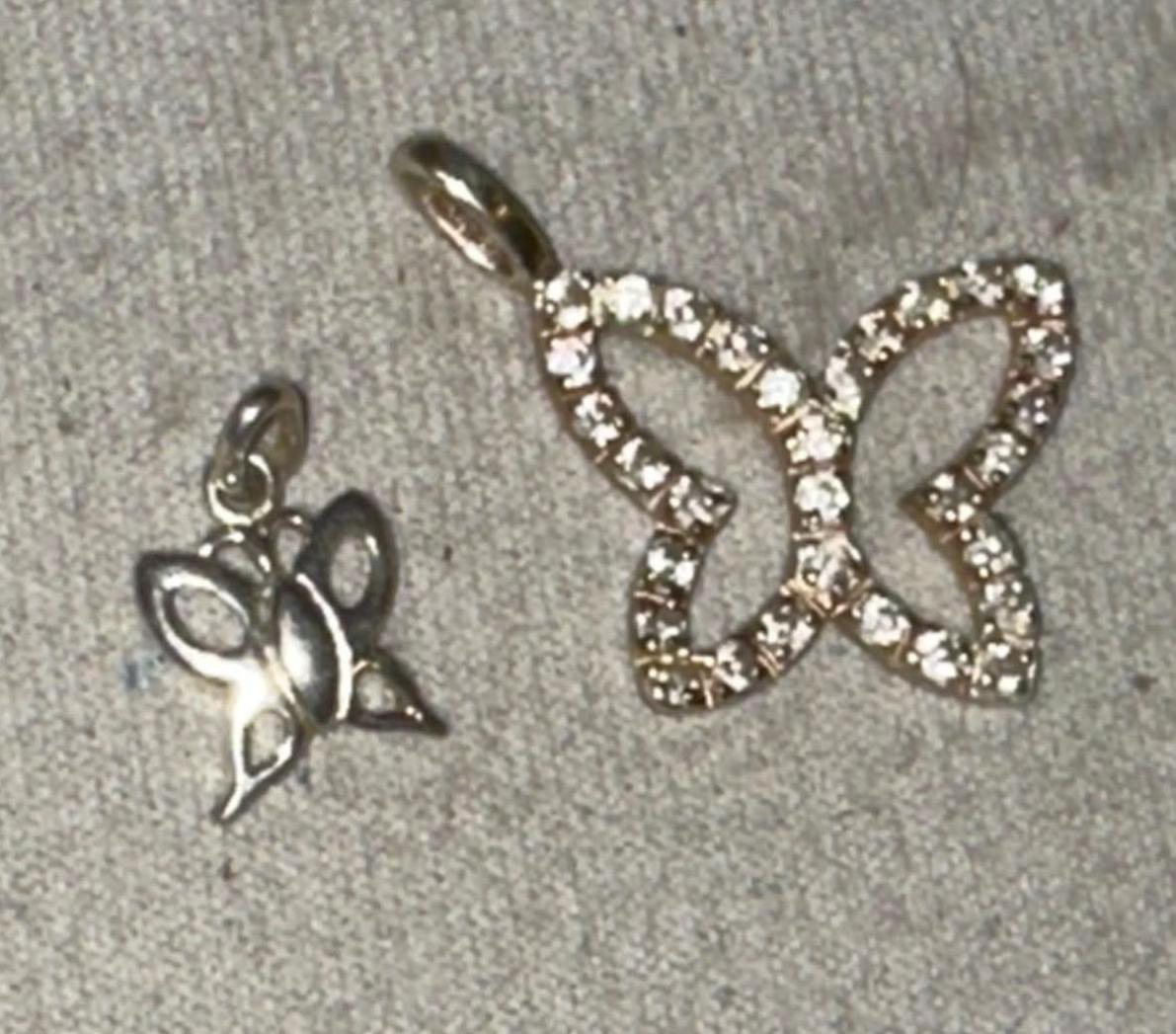 2 Sterling silver Butterfly Pendants