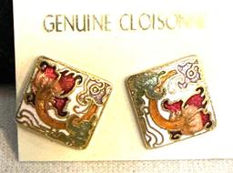 Remarkable Genuine Cloisonne Earrings