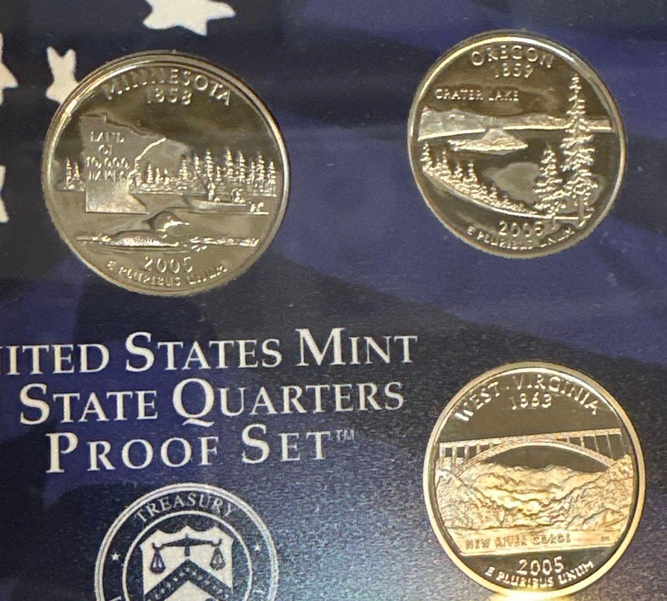 United states Mint Proof Set 2005- 11 Coins Total (Penny to Dollar)