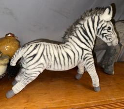 2 Cool Stuffed Animals- Zebra and Elephant