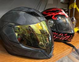 2 Motorcycle Helmets