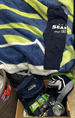 Seahawks Collectibles- Blanket, Sweater, Backpack, Slides and more