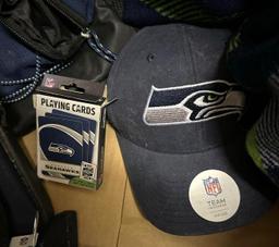 Seahawks Collectibles- Blanket, Sweater, Backpack, Slides and more