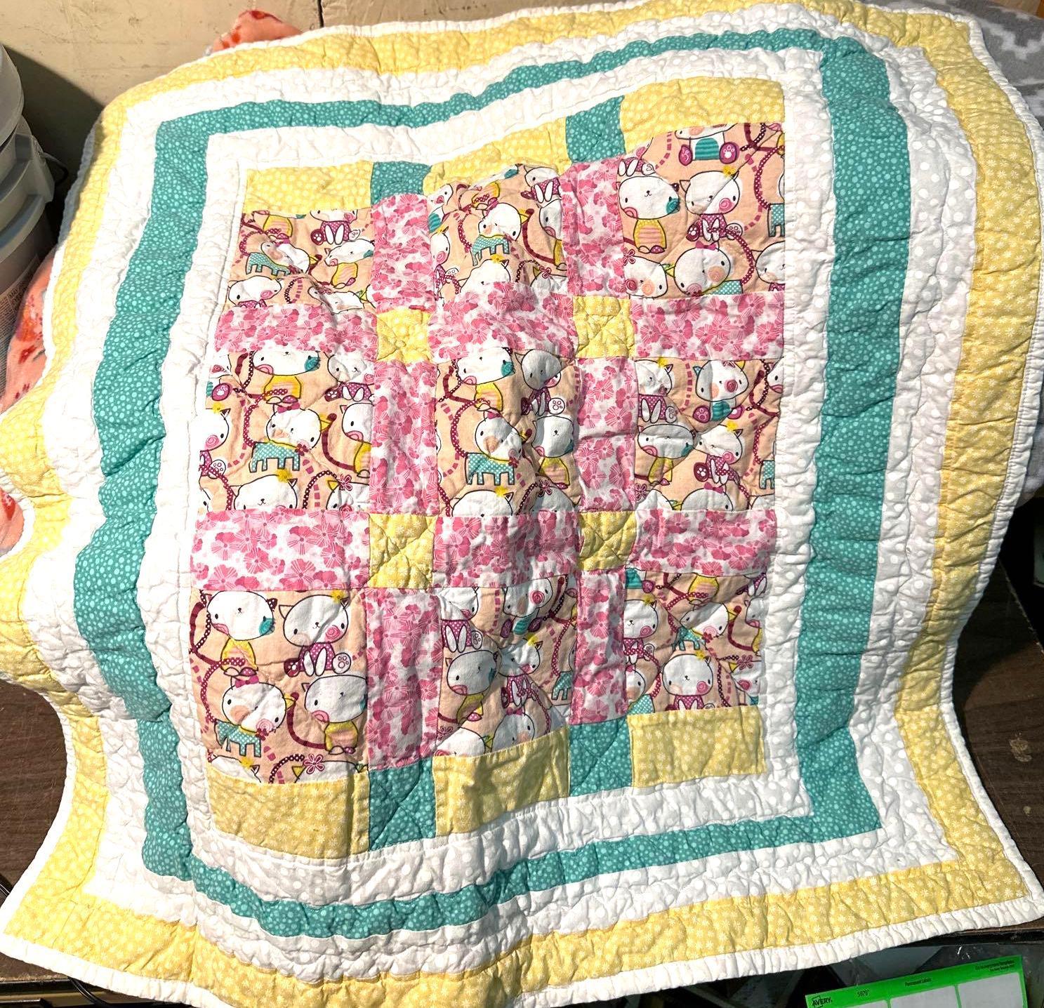 Group of Baby Quilts and Super soft Blankets