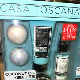 2 New CASA Toscana Coconut Oil 5pc Bath & Body Sets