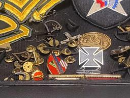 Collection of U.S. Army Patches, Pins, and More
