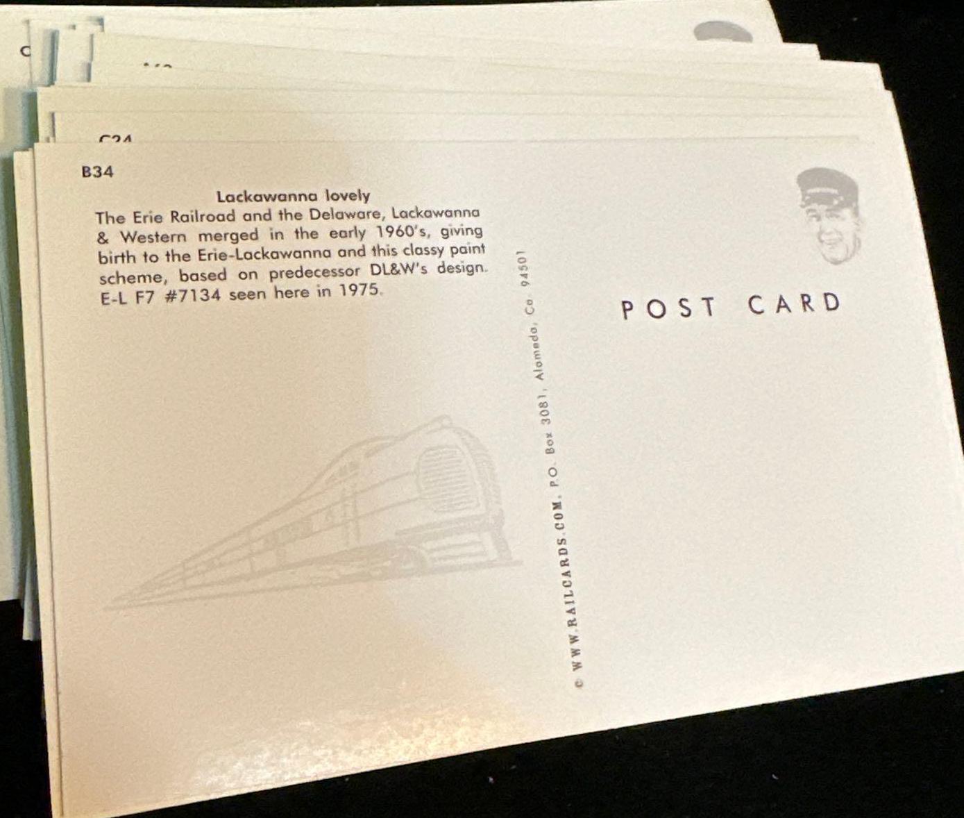 32 Railroad Post Cards