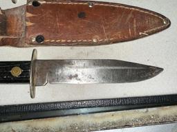 Vintage Fixed Blade Knifes with Sheaths - 5" Blades 8 1/2" total length