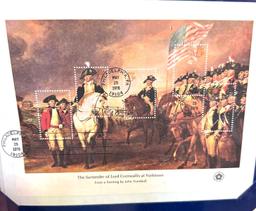 4 US Postage Stamps Declaration of Independence, Ragged Army at Valley Forged Washington etc