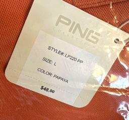 3 New Ping Golf Shirts size Small, Large and XL
