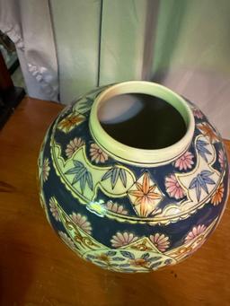 Oriental Style Jar with Lid 8" tall