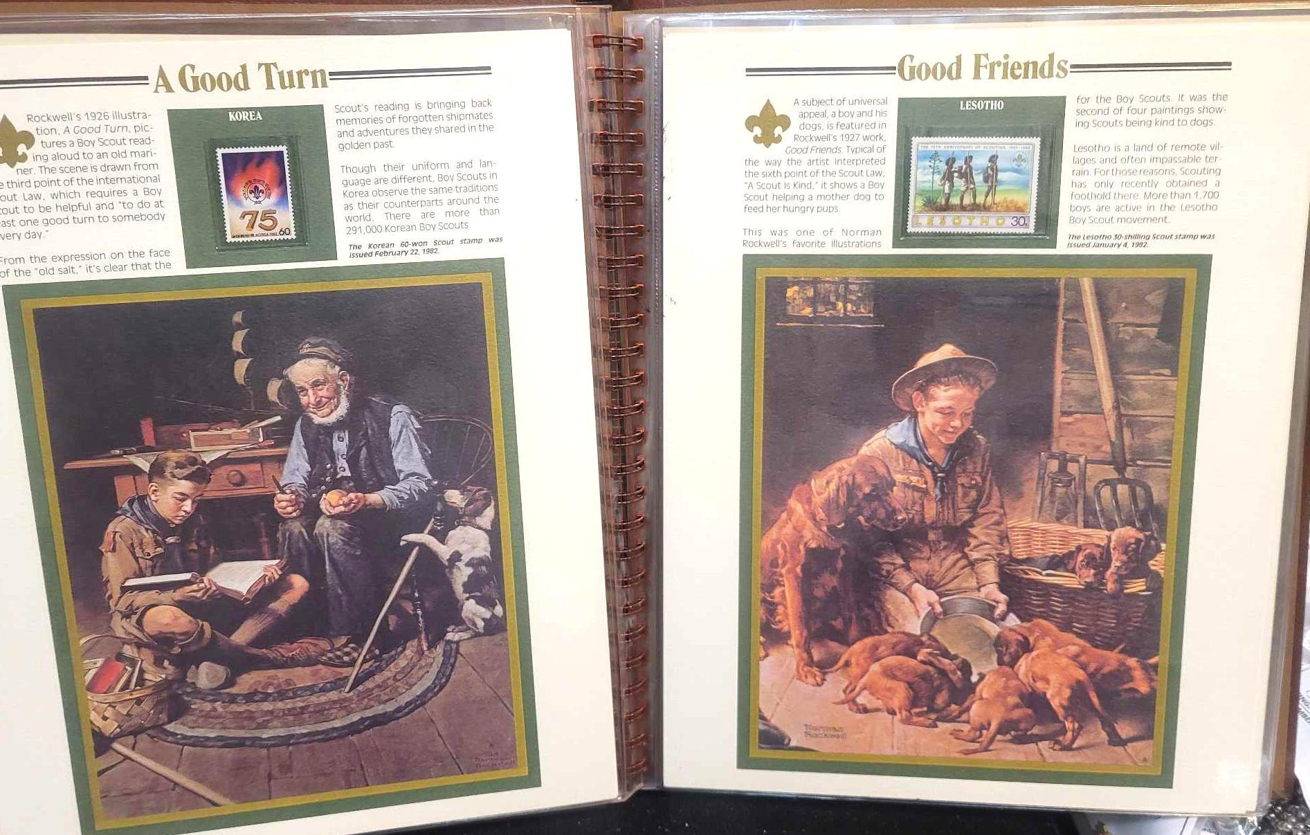 Norman Rockwell Boy Scout book & Stamps