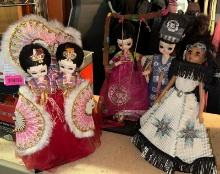 Lot of Dolls- Asian and Native American