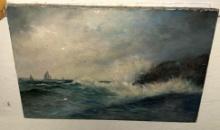 Original Ocean Painting early 20th Century 20" x 13"