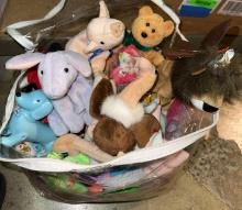 Bag full of Beanie Babies, Toys and Stuffies