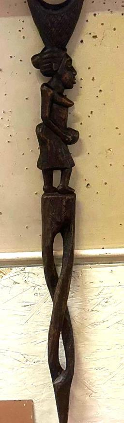 Cool Carved wood Walking Stick 40" Long