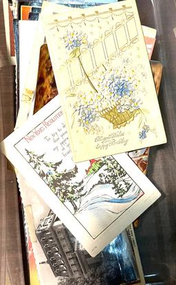70+ Vintage Post Cards- some have been Mailed with Stamps