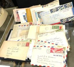 Box Full of Envelopes with Stamps and letters some Dating dating back 100 years ago