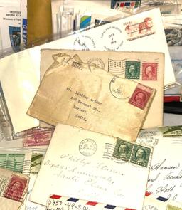 Box Full of Envelopes with Stamps and letters some Dating dating back 100 years ago