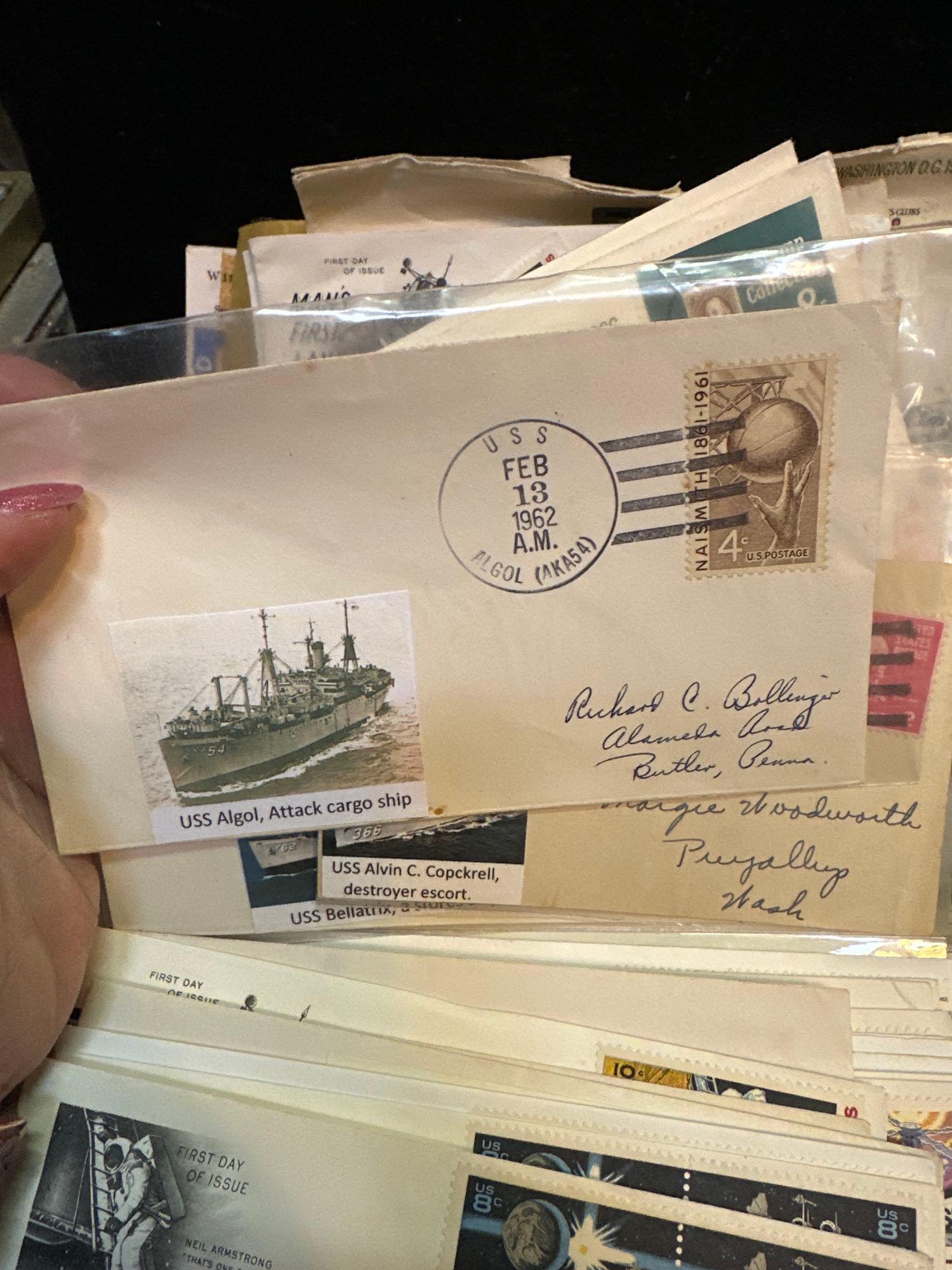 Box Full of Envelopes with Stamps and letters some Dating dating back 100 years ago