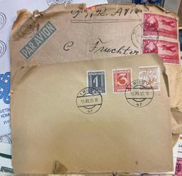 Group of Foreign Envelopes with Stamps - some dating back 100 years
