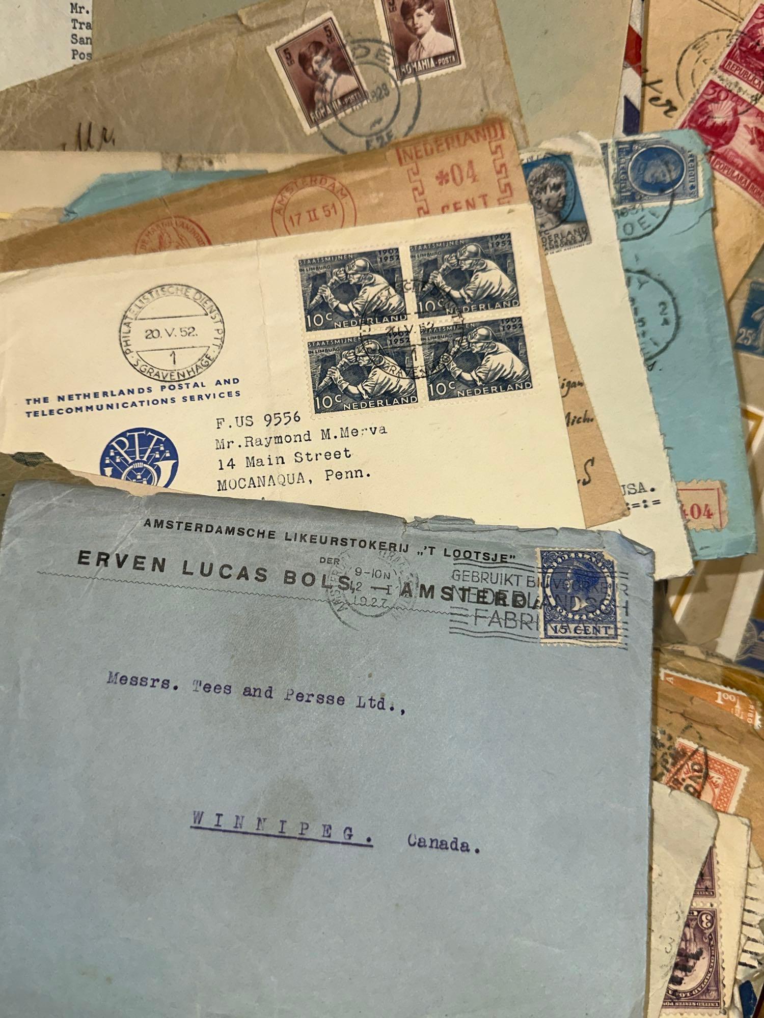 Group of Foreign Envelopes with Stamps - some dating back 100 years