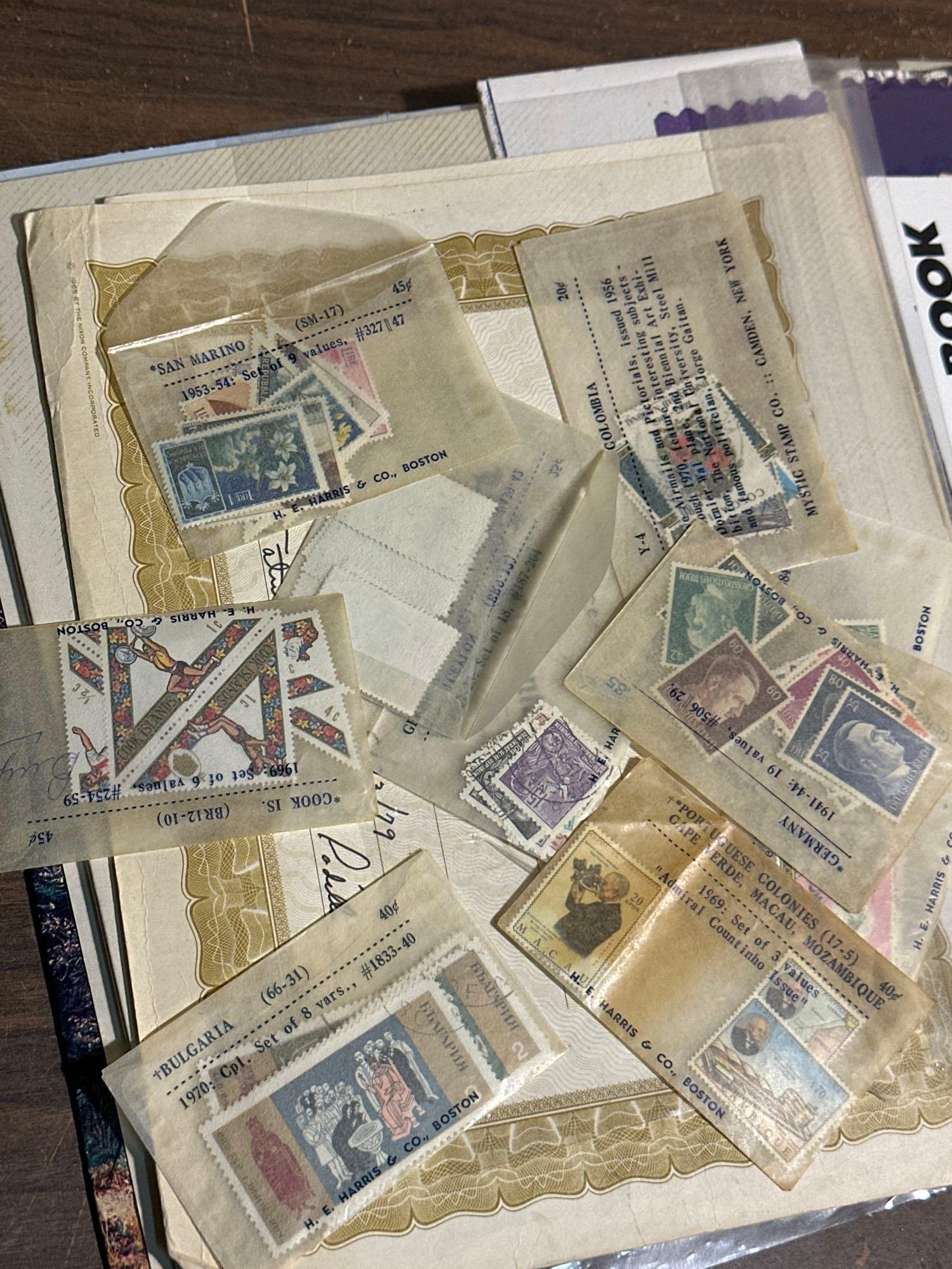 3 Vintage Scrap Books- Stamps, Awards, Articles and more
