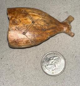 Scarce Old Nearly Complete Inuit Ivory Box in the Form of a Whales Tail