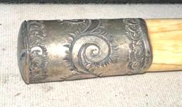 Ivory Cane Handle with Sterling Silver Adornment
