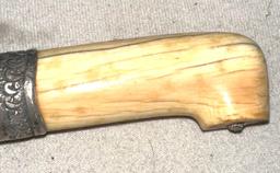 Ivory Cane Handle with Sterling Silver Adornment