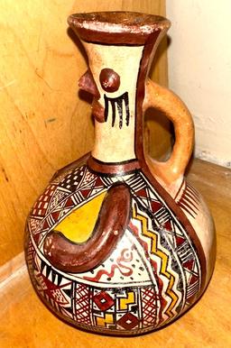 Colorful Peruvian Effigy water Jar- Middle 19th Century