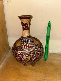 Colorful Peruvian Effigy water Jar- Middle 19th Century