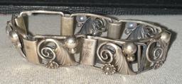 Sterling Silver Bracelet ( One Center Piece is Missing but you can but that piece towards the back)