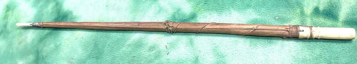 Scarce Eskimo Short Seal Harpoon with Hide Line Ivory Fore shaft and ice tester