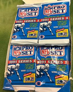27 Sealed Packs of NFL Pro Set 1991 Series 1