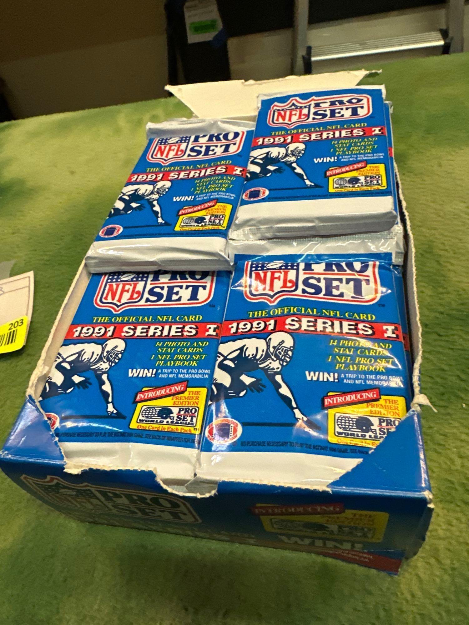 27 Sealed Packs of NFL Pro Set 1991 Series 1